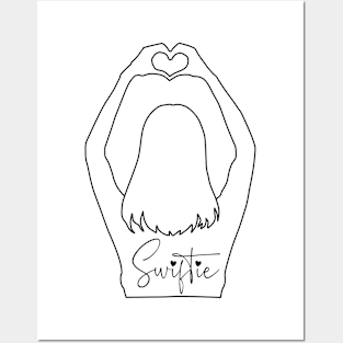 Swiftie Heart Hands - Black Posters and Art